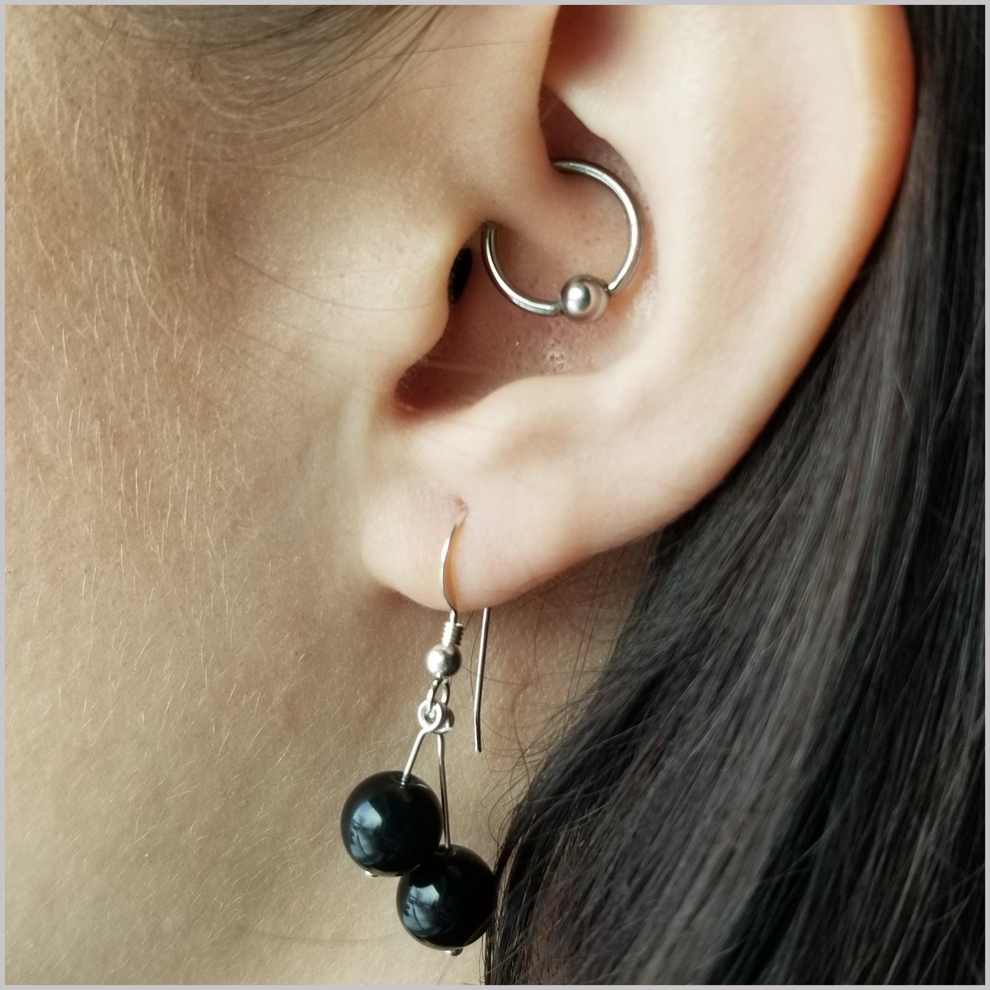 Dual Gemstone Obsidian Dangle