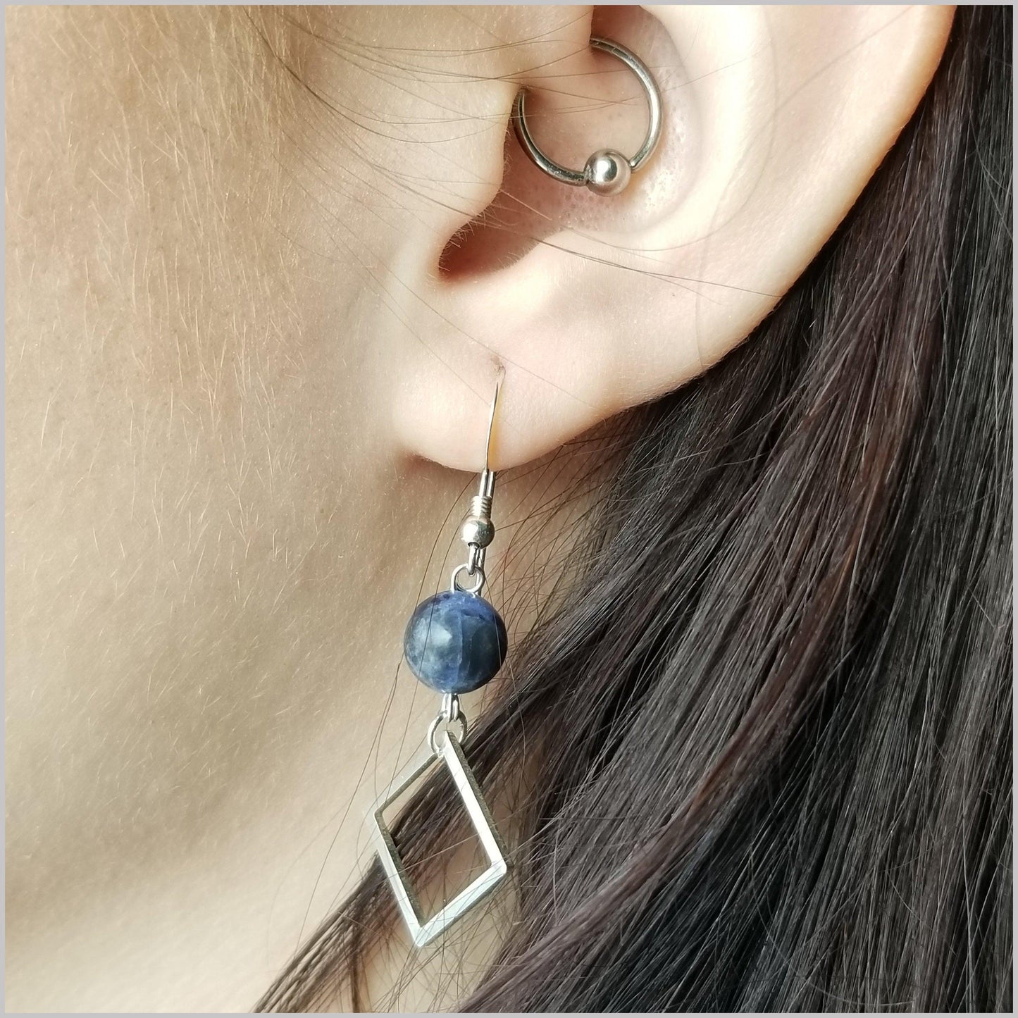 Square Sodalite Dangle