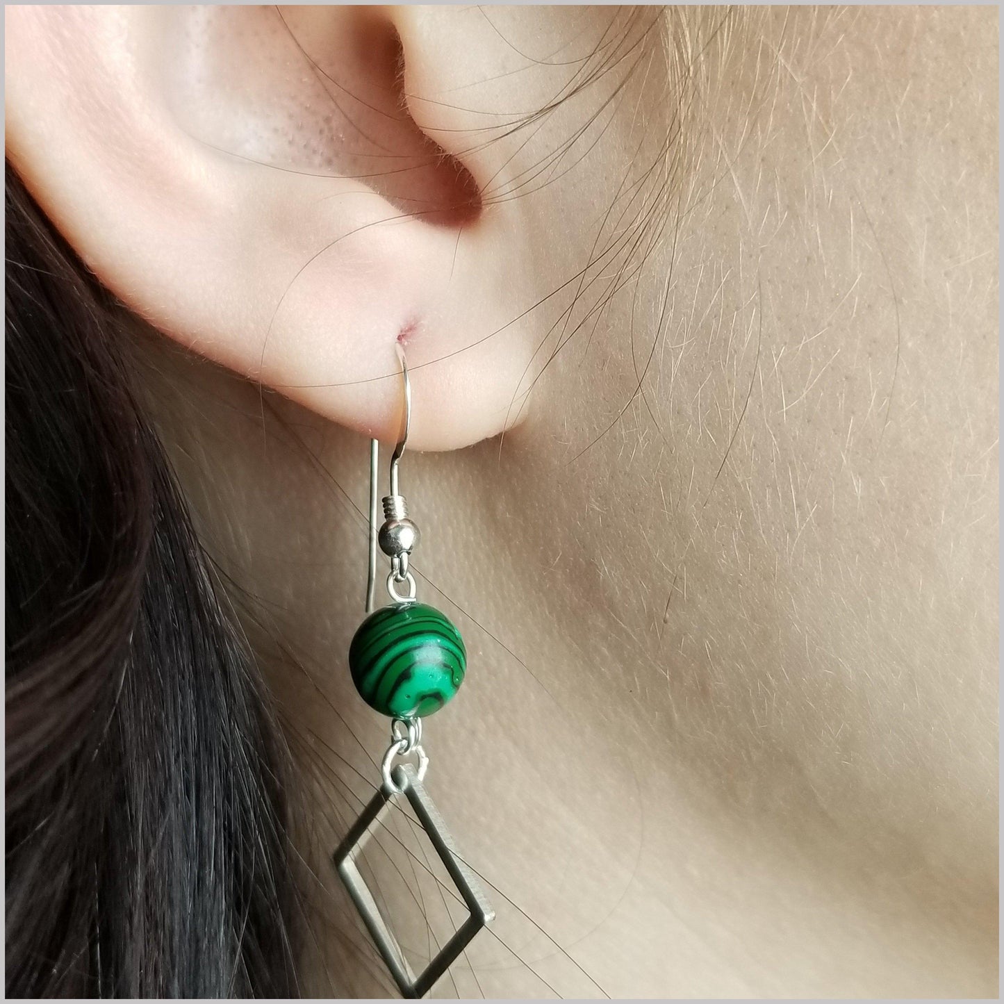 Square Malachite Dangle
