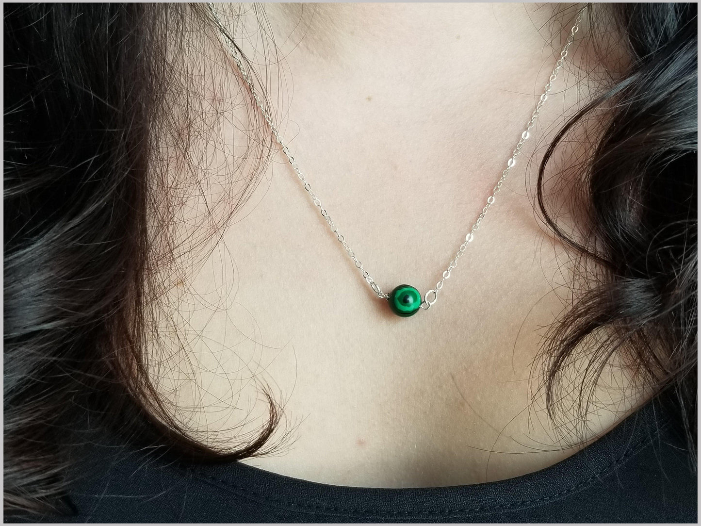 Natural Malachite Bead Necklace