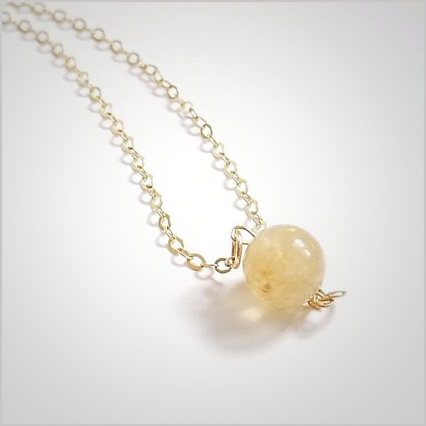 Natural Citrine Bead Necklace