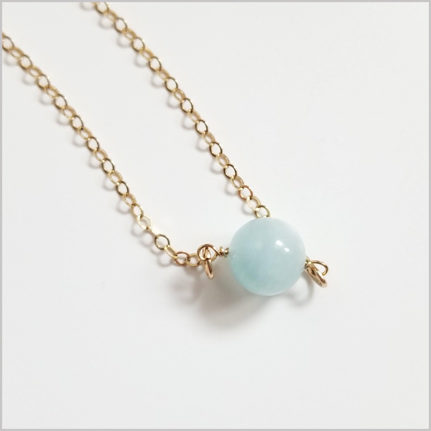 Natural Aquamarine Bead Necklace
