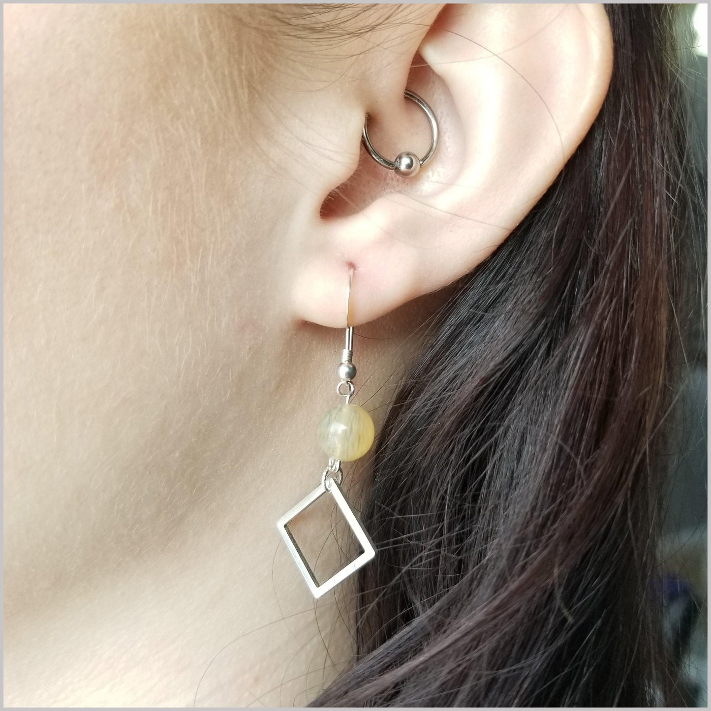 Square Citrine Dangle