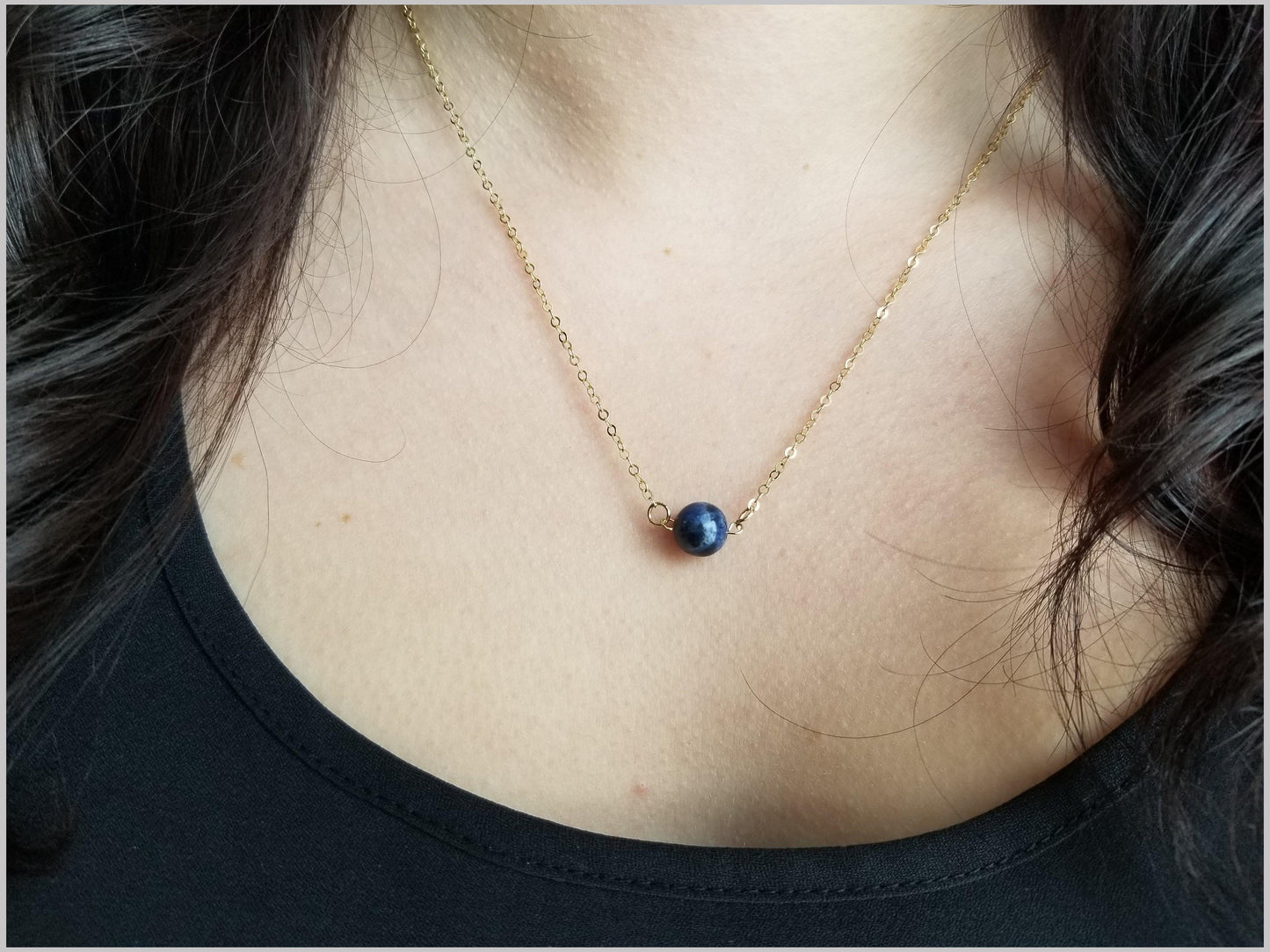 Natural Lapis Lazuli Bead Necklace