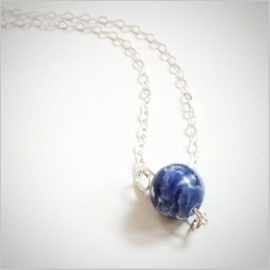 Natural Sodalite Bead Necklace
