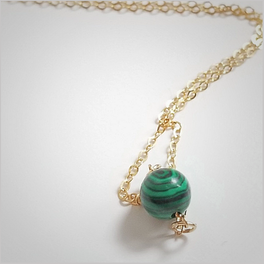 Natural Malachite Bead Necklace