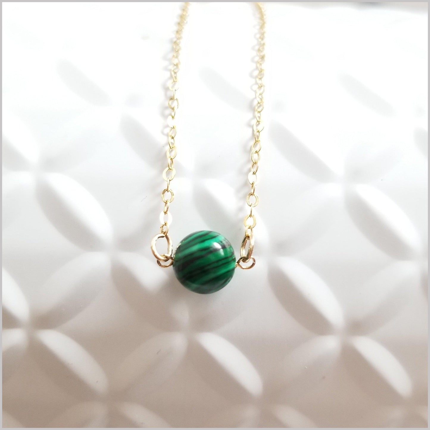 Natural Malachite Bead Necklace
