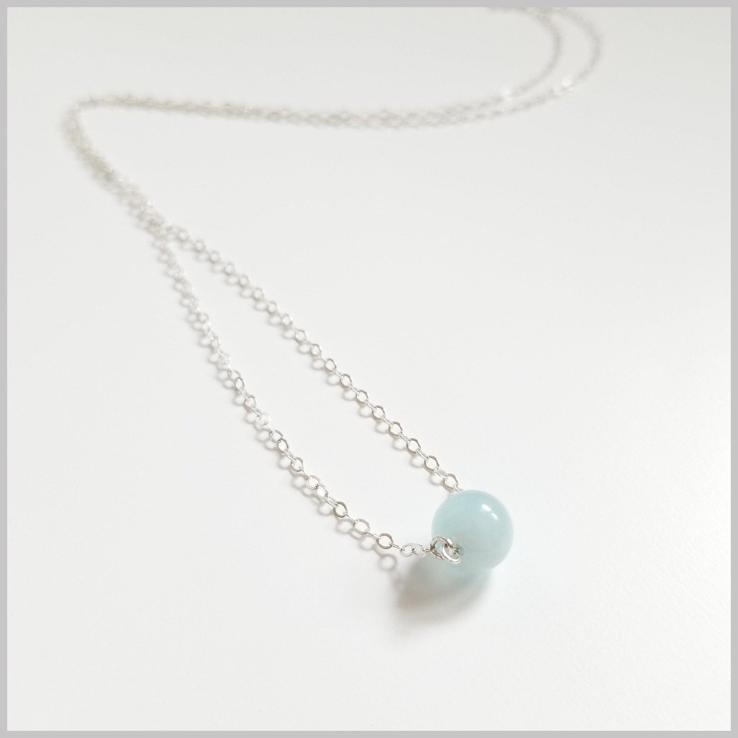 Natural Aquamarine Bead Necklace