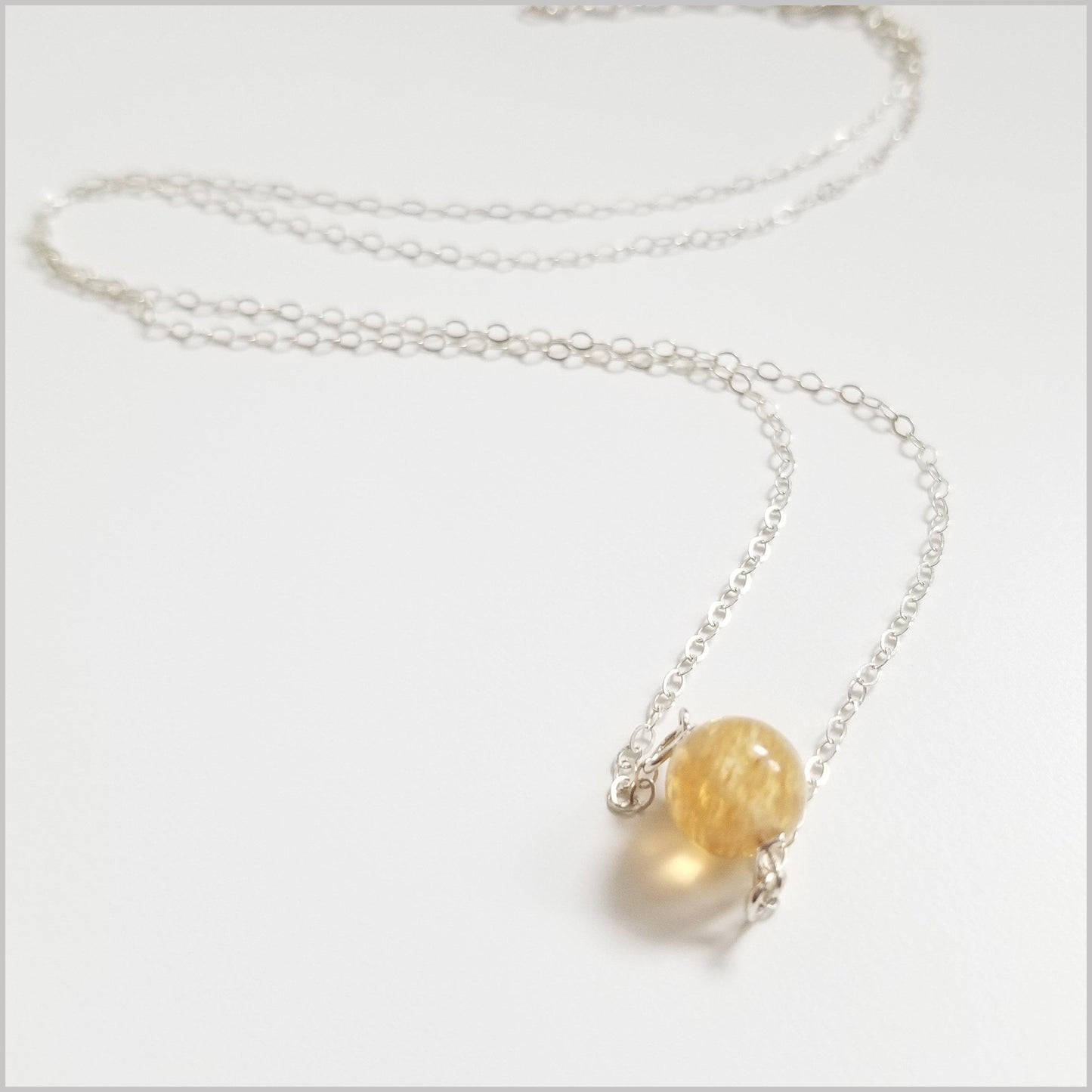 Natural Citrine Bead Necklace