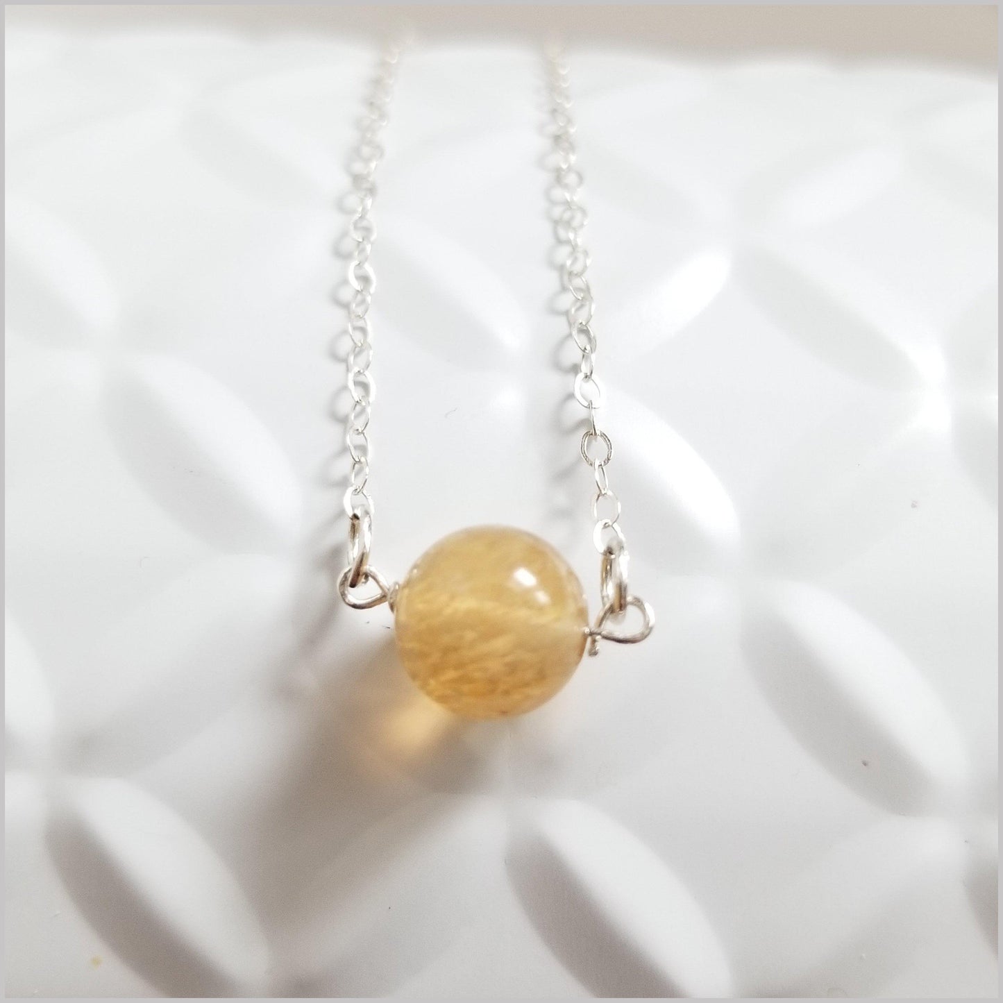 Natural Citrine Bead Necklace