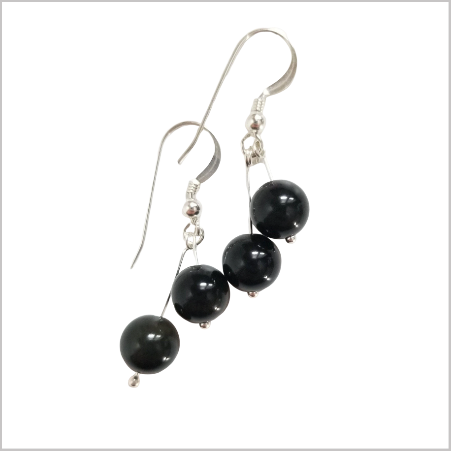 Dual Gemstone Obsidian Dangle
