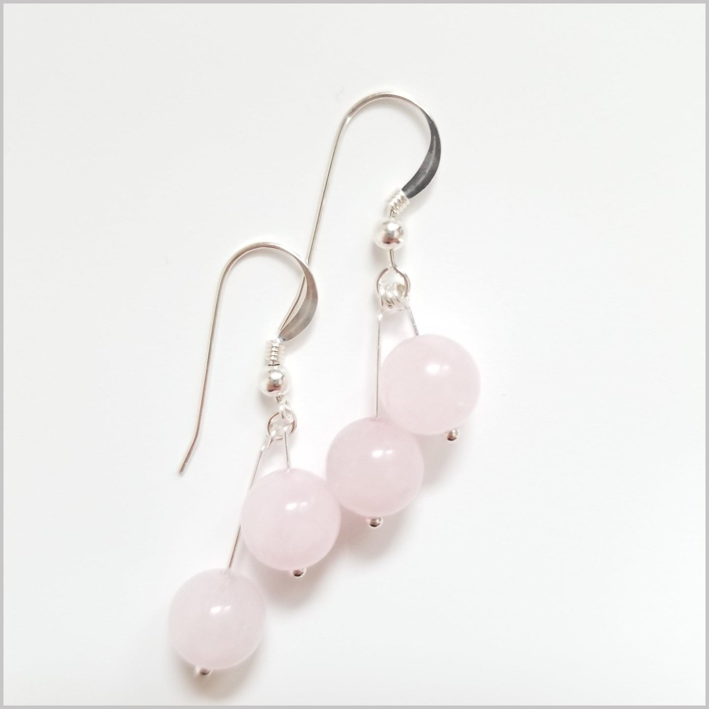 Dual Gemstone Rose Quartz Dangle