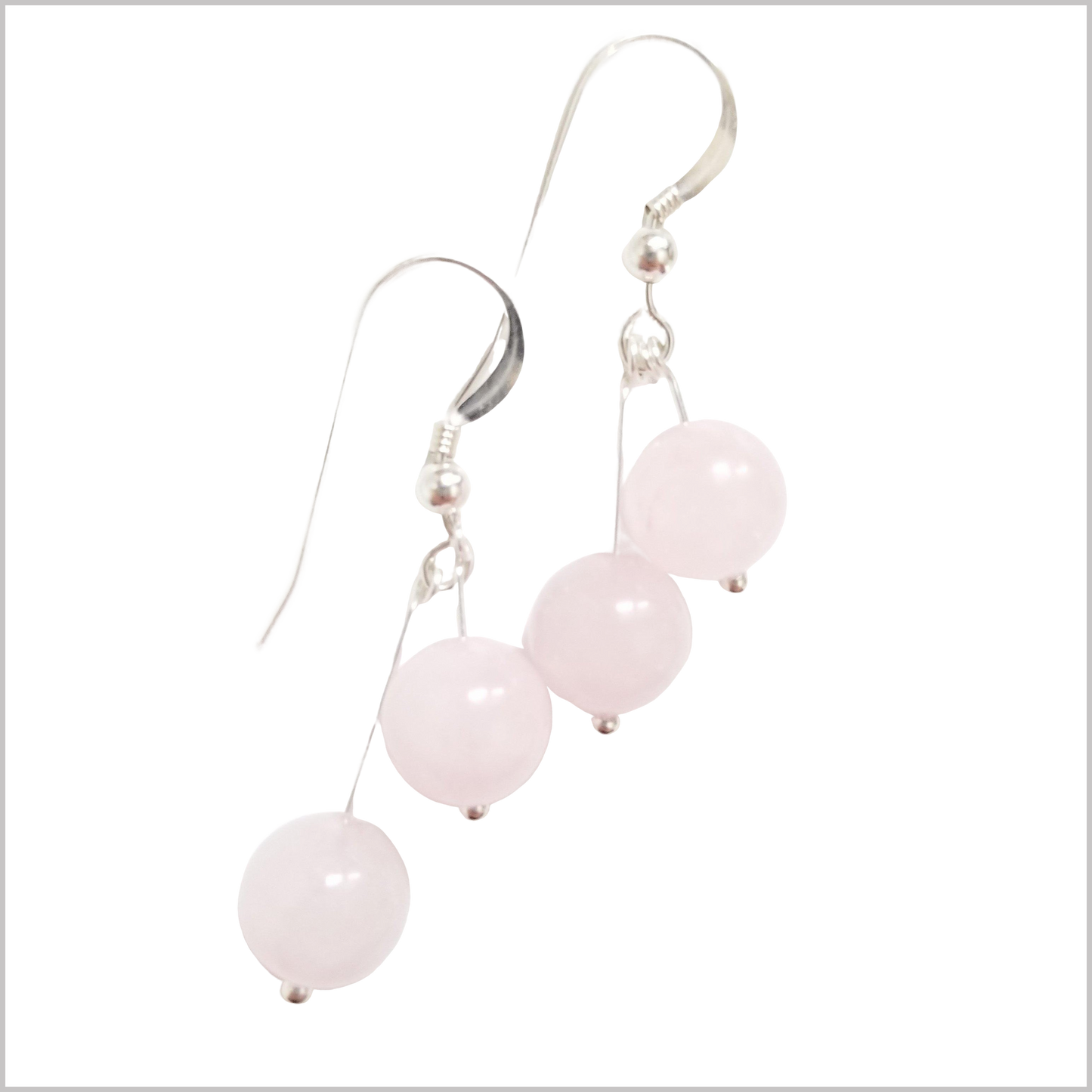 Dual Gemstone Rose Quartz Dangle