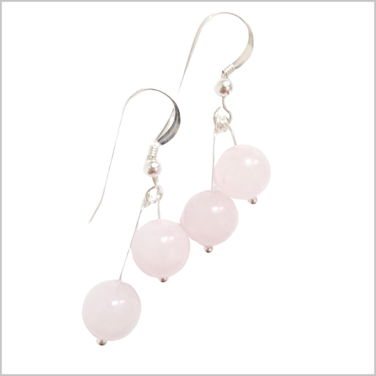 Dual Gemstone Rose Quartz Dangle
