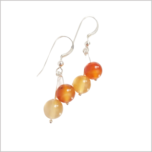 Dual Gemstone Agate Dangle