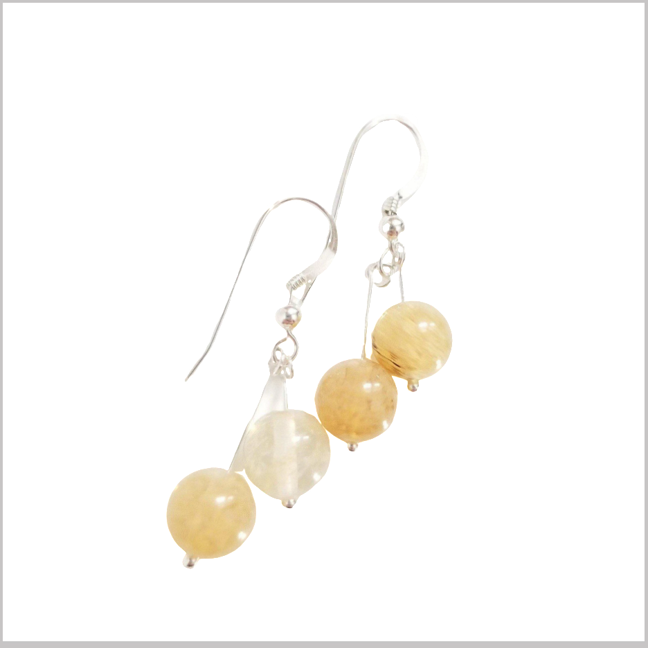 Dual Gemstone Citrine Dangle