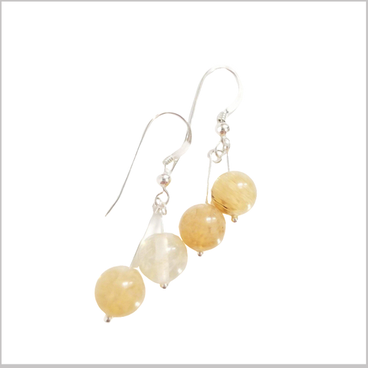 Dual Gemstone Citrine Dangle