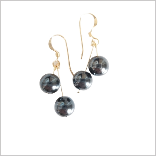 Dual Gemstone Hematite Dangle