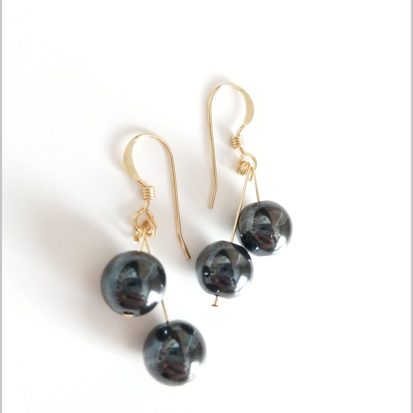 Dual Gemstone Hematite Dangle