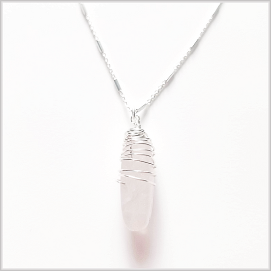 Rose Quartz Wire Wrapped Necklace