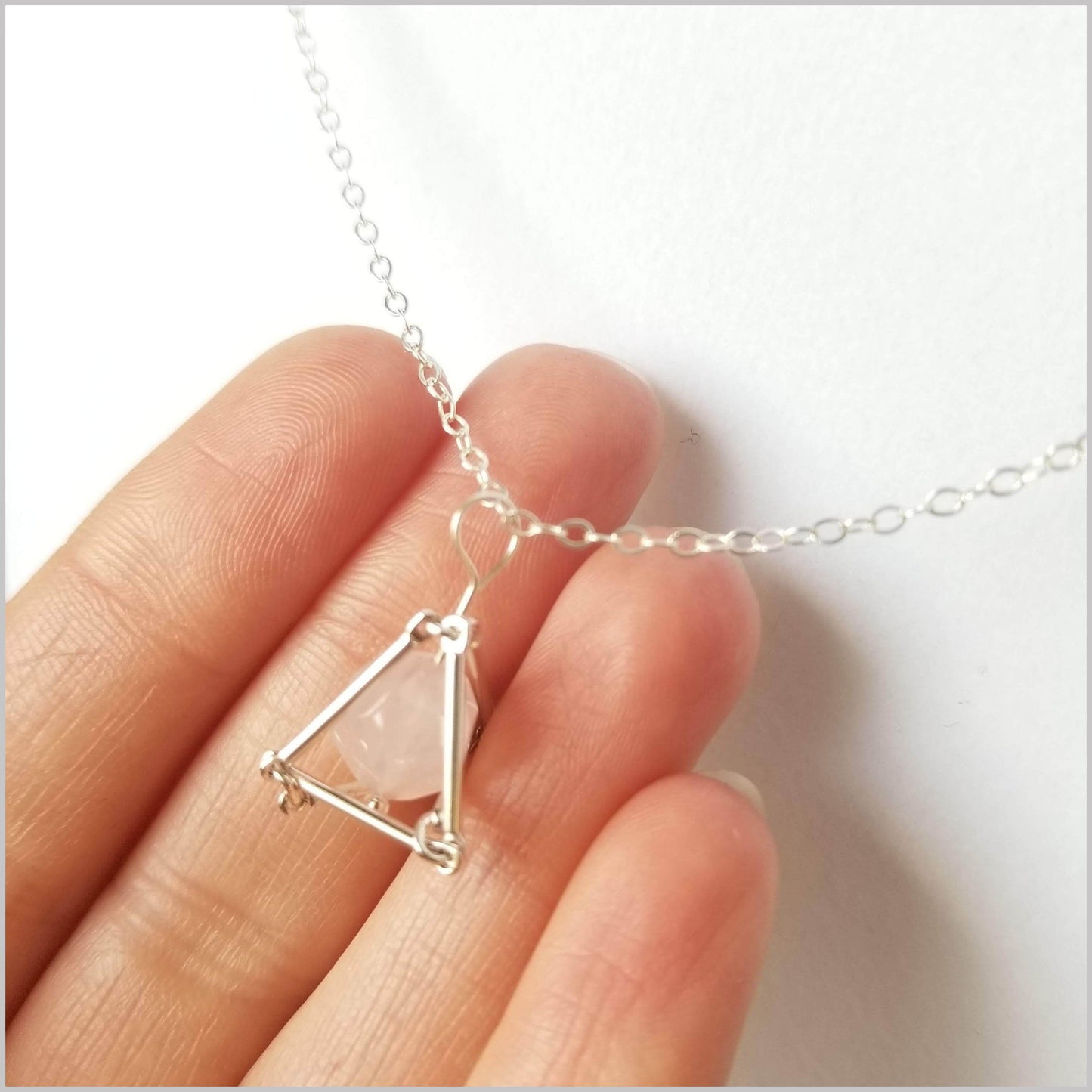 Geometric Rose Quartz Crystal
