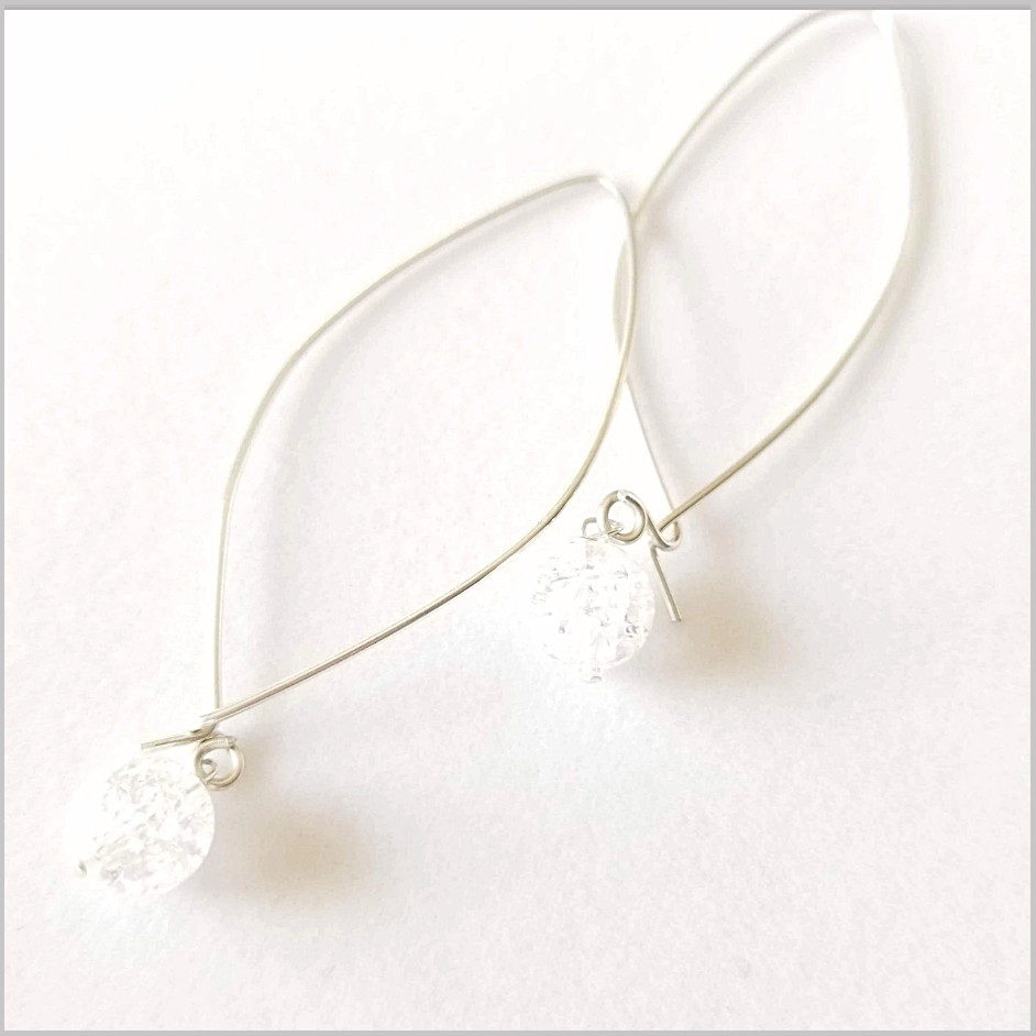 Natural Quartz Round Hoop Earrings