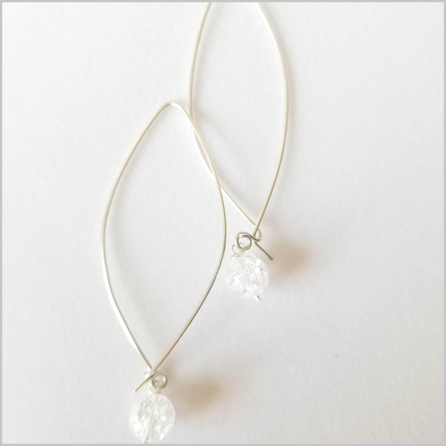 Natural Quartz Round Hoop Earrings