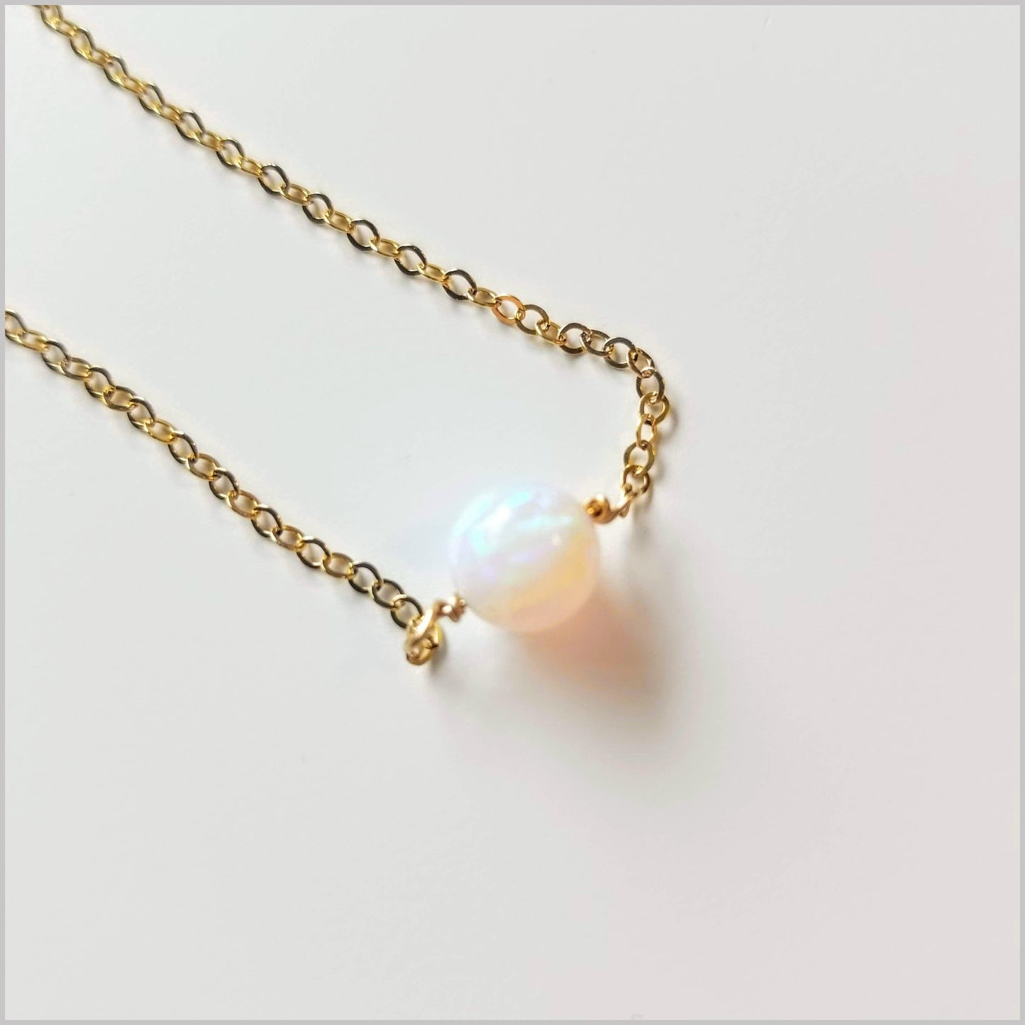 Fire Opal Round Bead Necklace