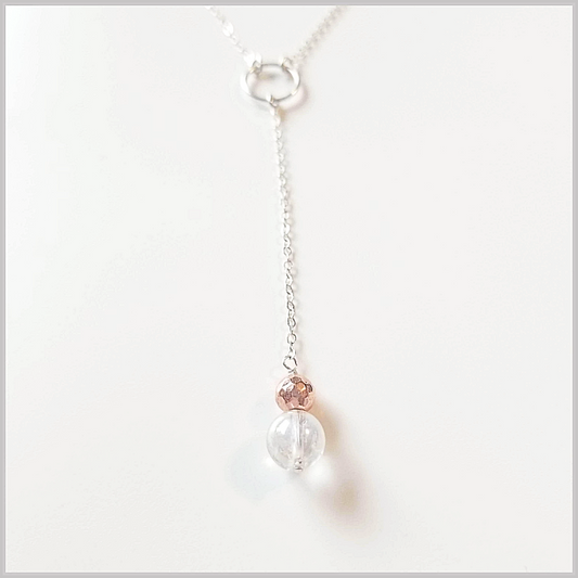 Crackle Quartz Lariat "Y" Necklace