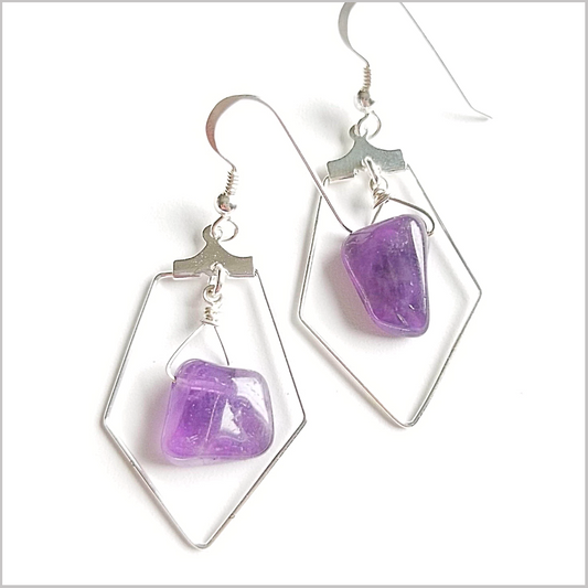 Sacred Pentagon Amethyst Earring