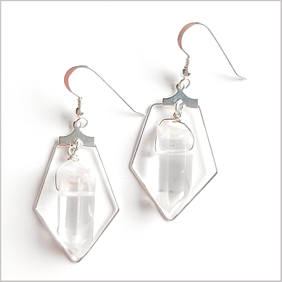 Sacred Pentagon Quartz Earring