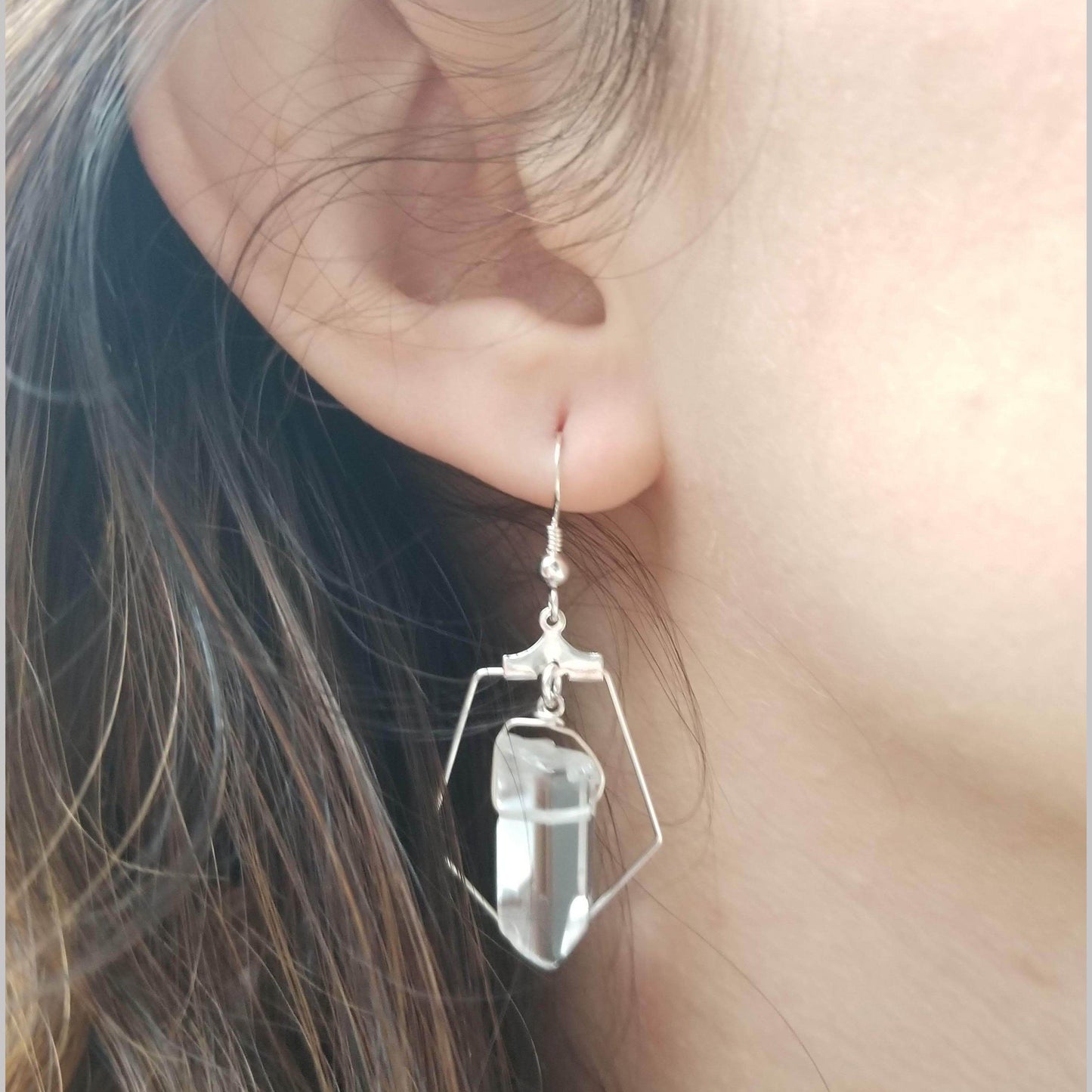 Sacred Pentagon Quartz Earring
