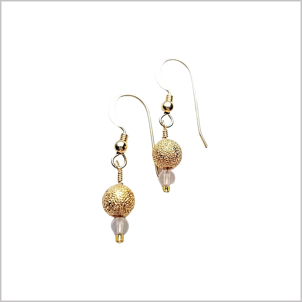 Gold Stardust Bead Earrings