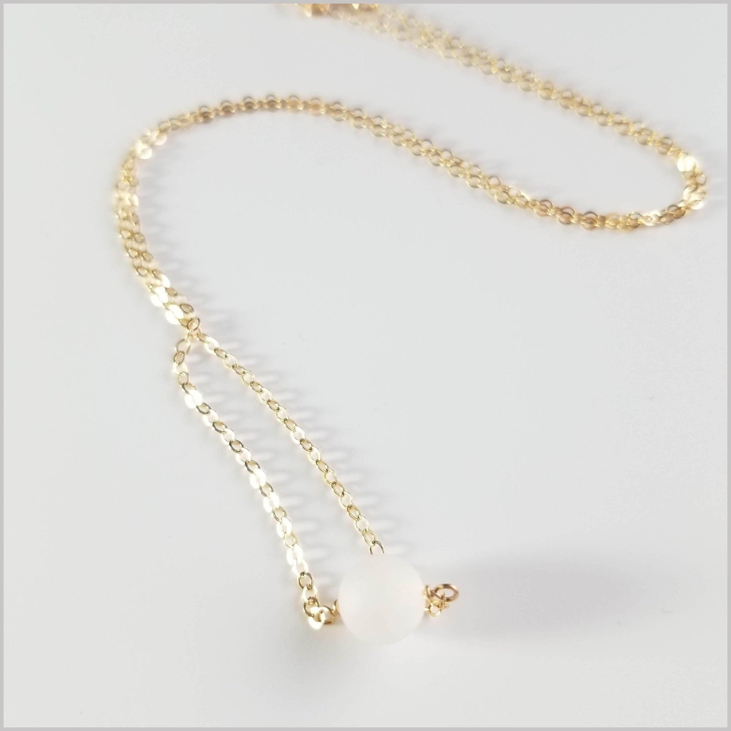 Natural (Matte) Rose Quartz Bead Necklace