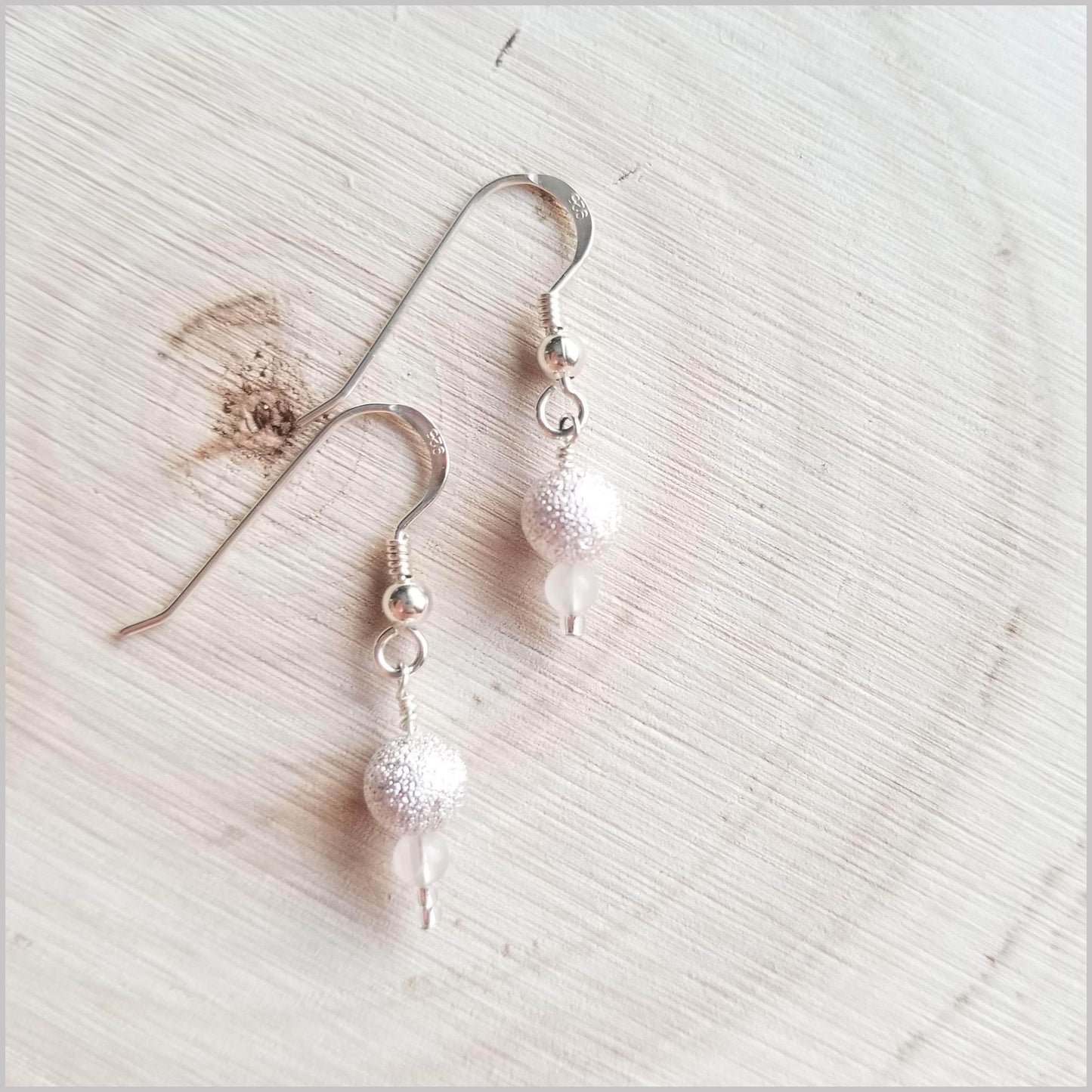 Silver Stardust Bead Earrings