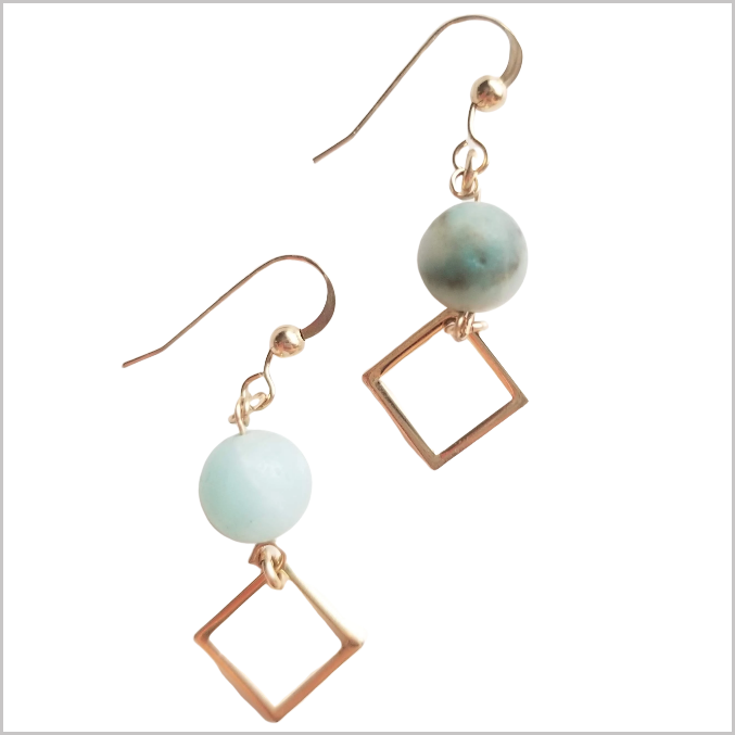 Square (Matte) Amazonite Dangle