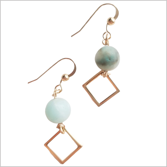 Square (Matte) Amazonite Dangle
