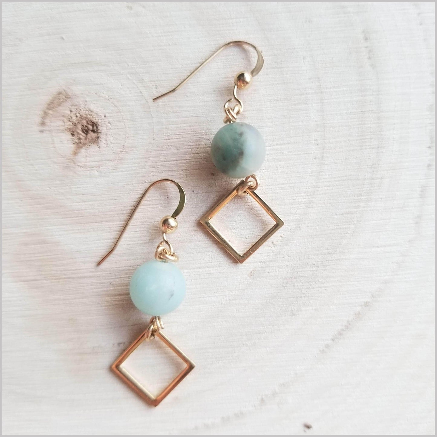 Square (Matte) Amazonite Dangle