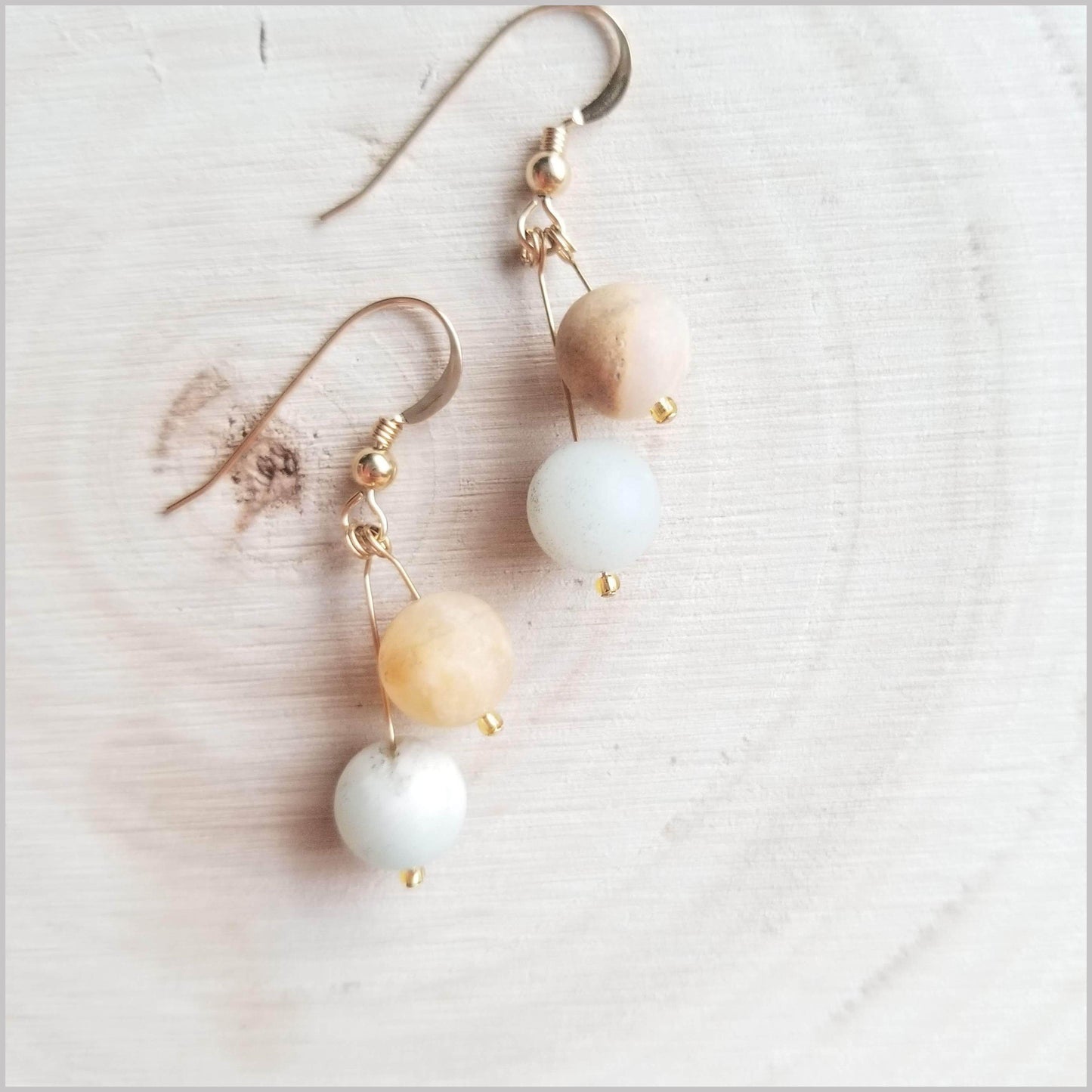 Dual Gemstone (Matte) Amazonite Dangle