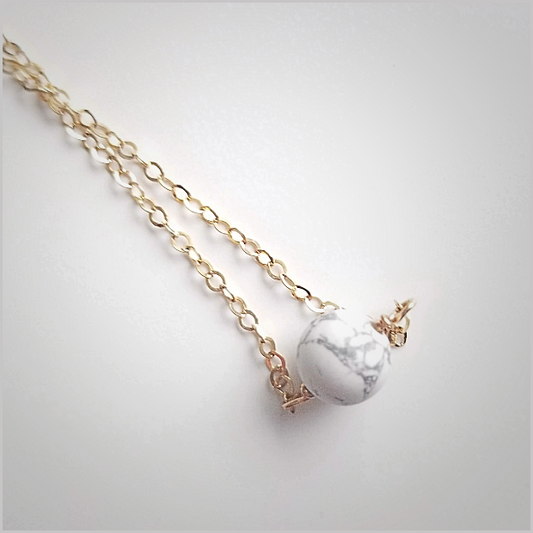 Natural (Matte) Howlite Bead Necklace