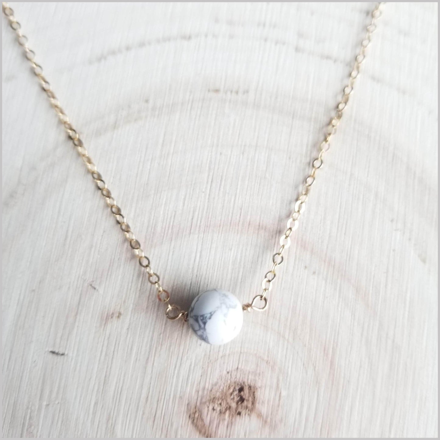 Natural (Matte) Howlite Bead Necklace