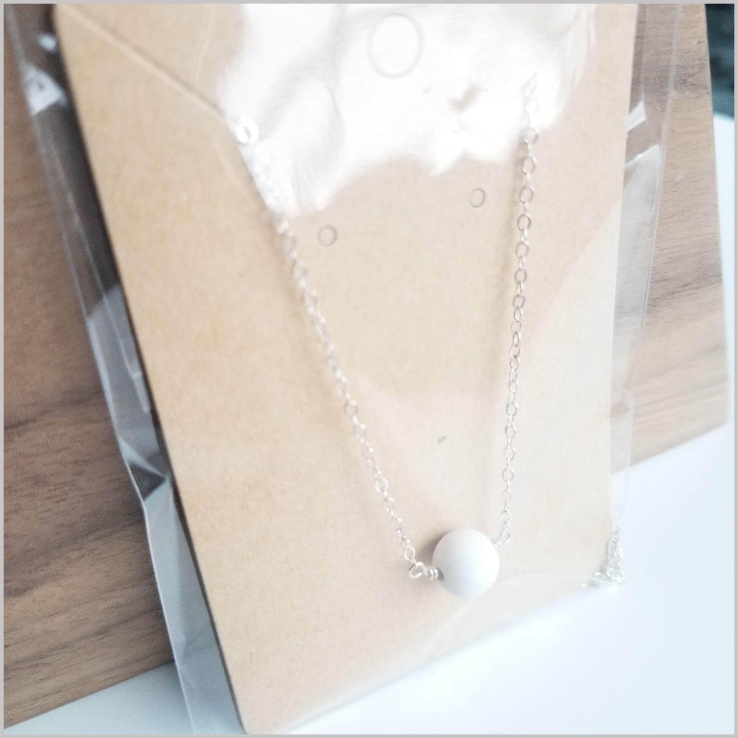 Natural (Matte) Howlite Bead Necklace