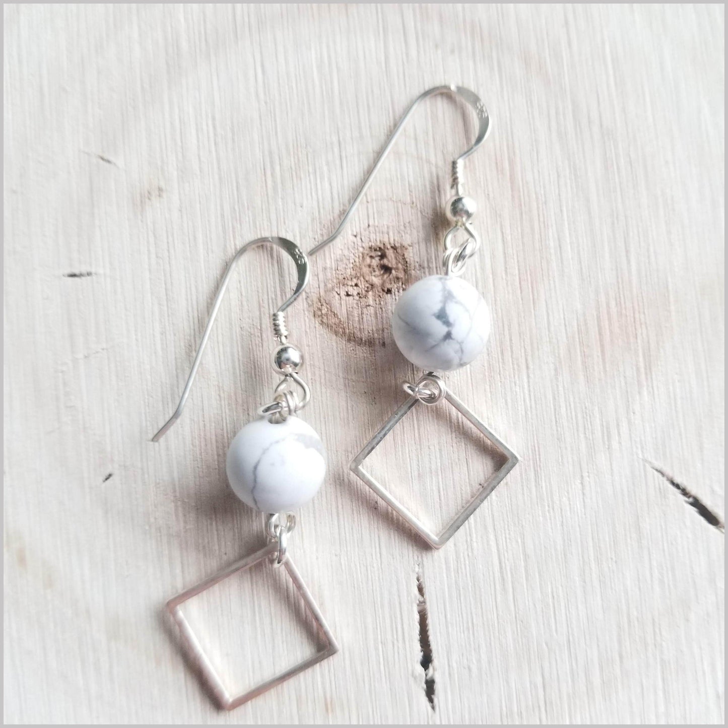 Square (Matte) Howlite Dangle