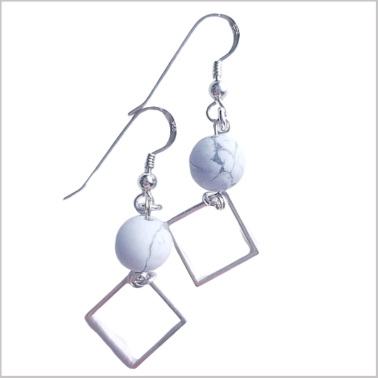 Square (Matte) Howlite Dangle