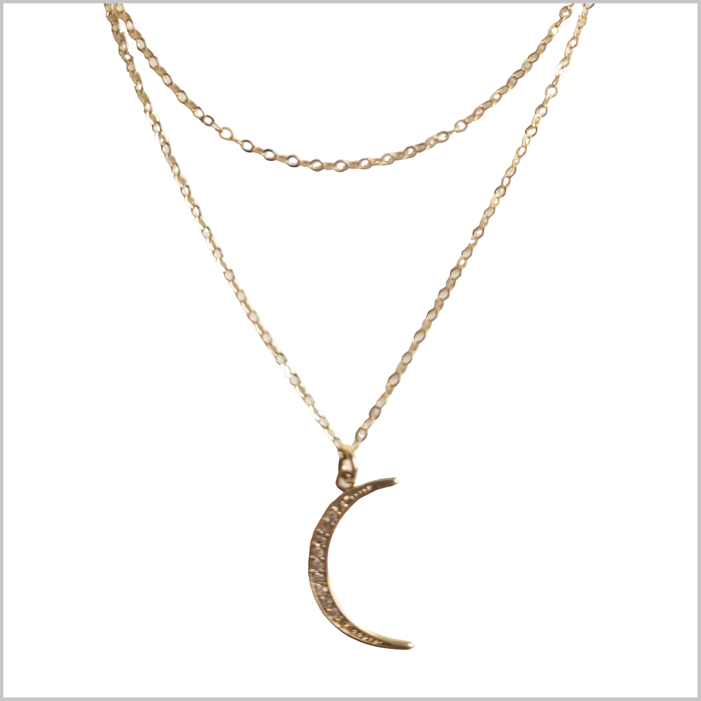 Crescent Moon Layered Necklace