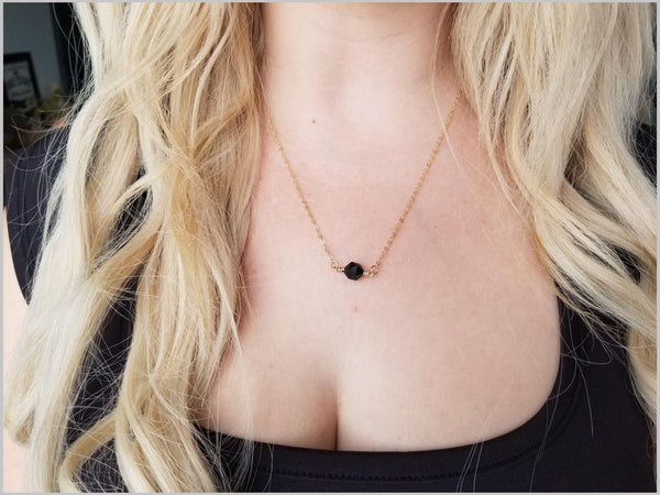 Natural Faceted Black Tourmaline Necklace