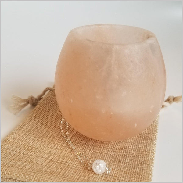 Natural Crackle Quartz Bead Necklace