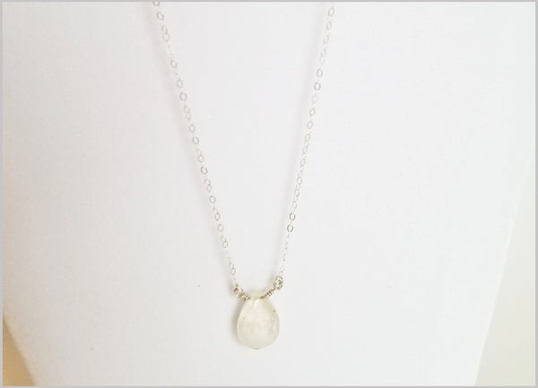 Natural Tear Drop Clear Quartz Necklace