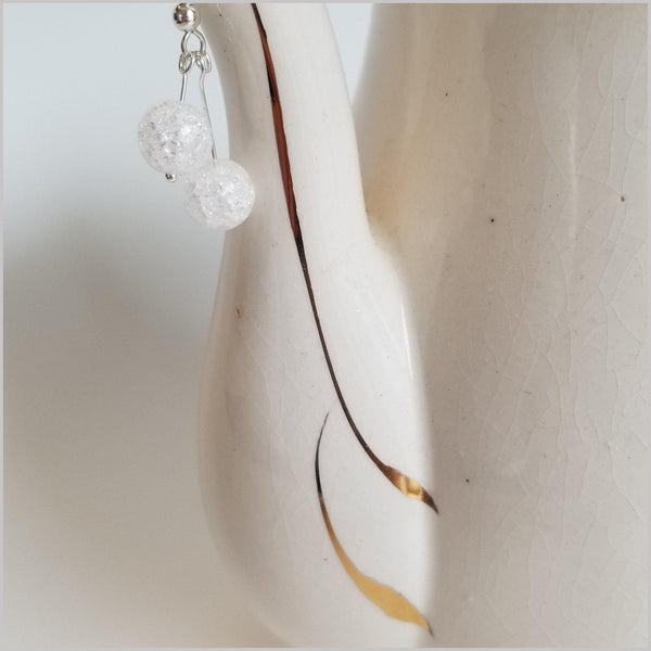 Dual Gemstone Crackle Quartz Dangle