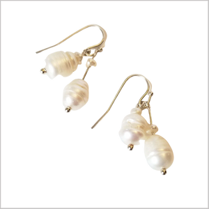 Dual Gemstone Freshwater Pearls Dangle